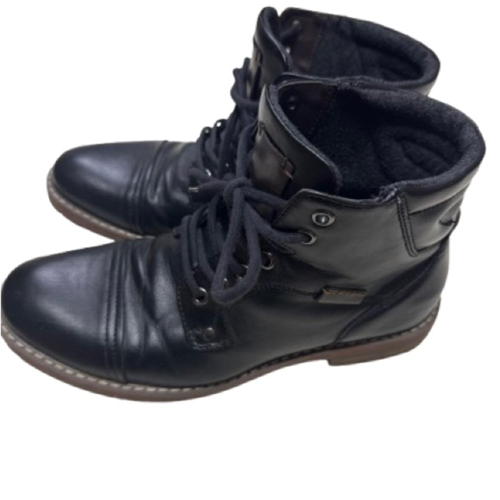 Black Leather Lace-Up Boots Target bought very comfy